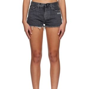 OFF-WHITE c/o VIRGIL ABLOH Black Denim Shorts Size Small